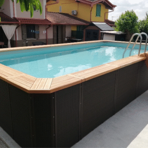 Piscina fuori terra EXOTIC BROWN 4,60x3,20 cm completa – NEW PLAST